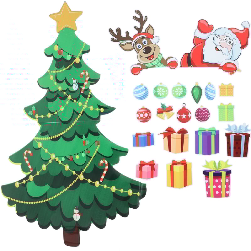 Refrigerator Christmas Tree Magnetic, Small Holiday Magnets, Indoor Decorations, Sticker Christmas Decor