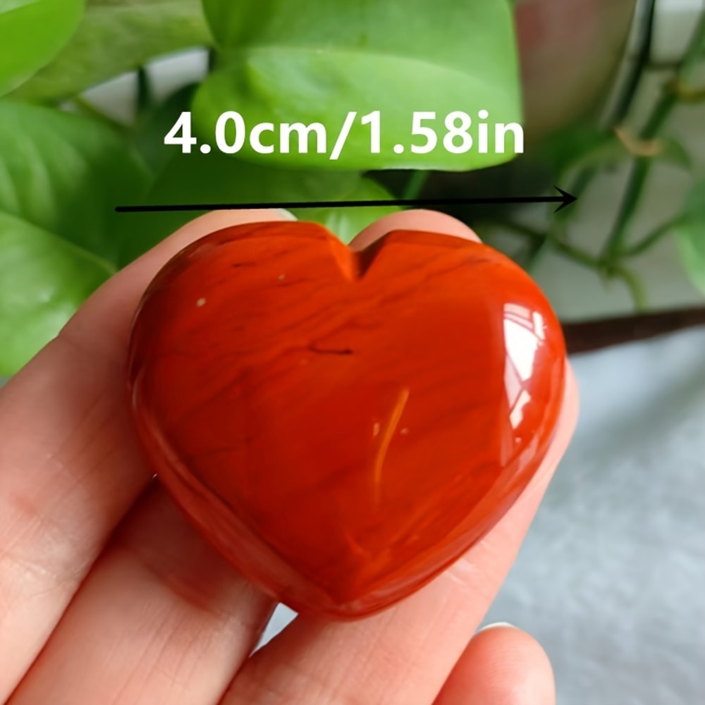 Decorative Item Pendant, Natural Red Jasper Heart-Shaped, Suitable for Home Decoration, Jewelry Gifts