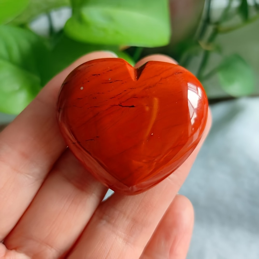 Decorative Item Pendant, Natural Red Jasper Heart-Shaped, Suitable for Home Decoration, Jewelry Gifts