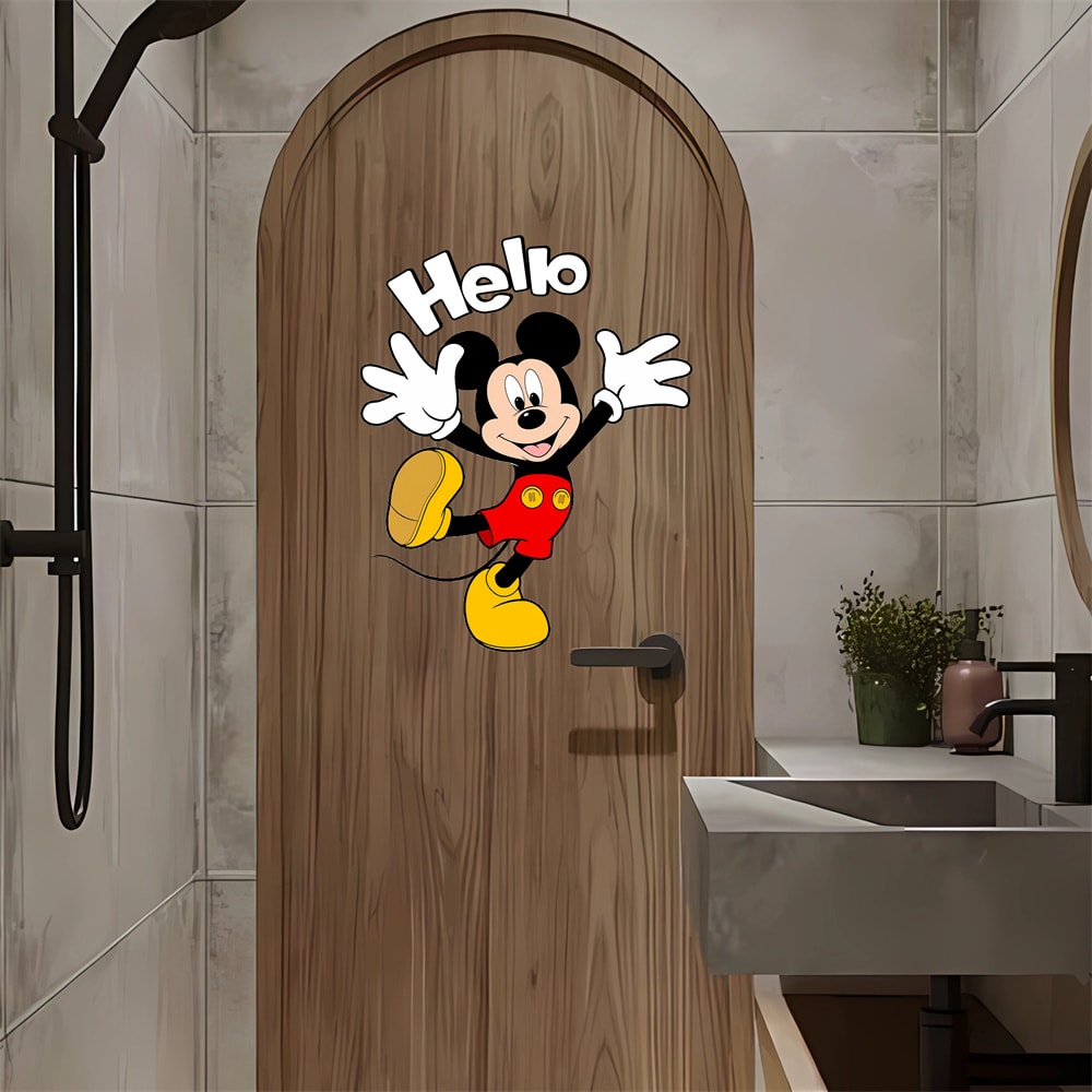 Mickey Mouse Wall Sticker, Hello Design, Themed Fun Home Decor, Use on Walls, Windows, Porches