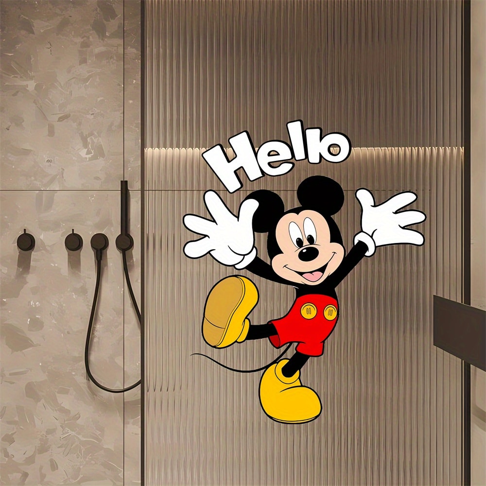 Mickey Mouse Wall Sticker, Hello Design, Themed Fun Home Decor, Use on Walls, Windows, Porches