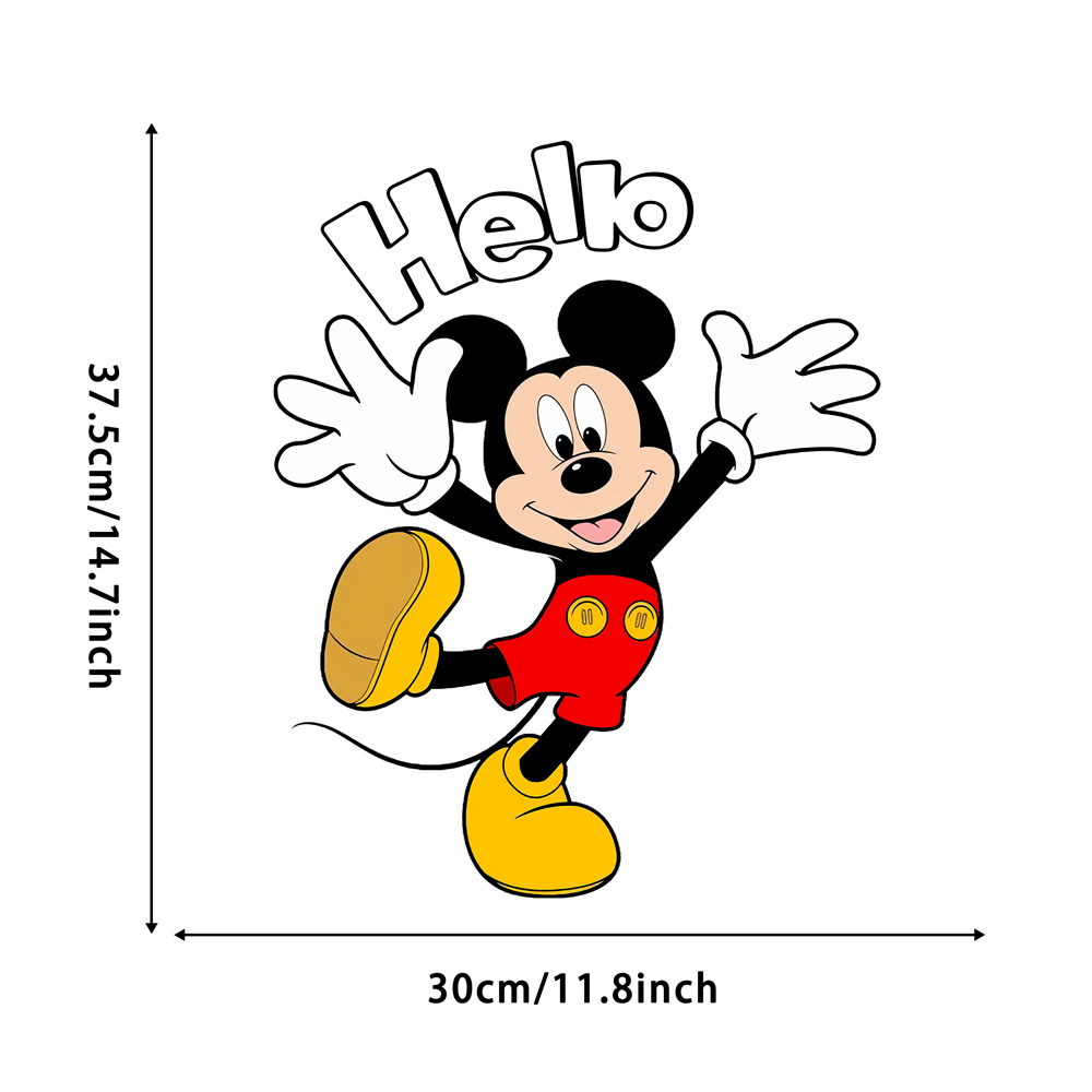 Mickey Mouse Wall Sticker, Hello Design, Themed Fun Home Decor, Use on Walls, Windows, Porches