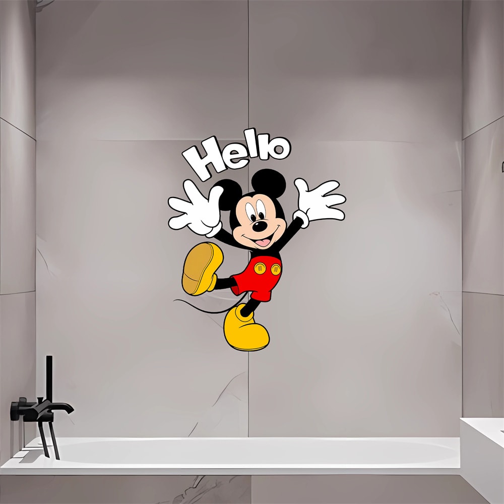 Mickey Mouse Wall Sticker, Hello Design, Themed Fun Home Decor, Use on Walls, Windows, Porches
