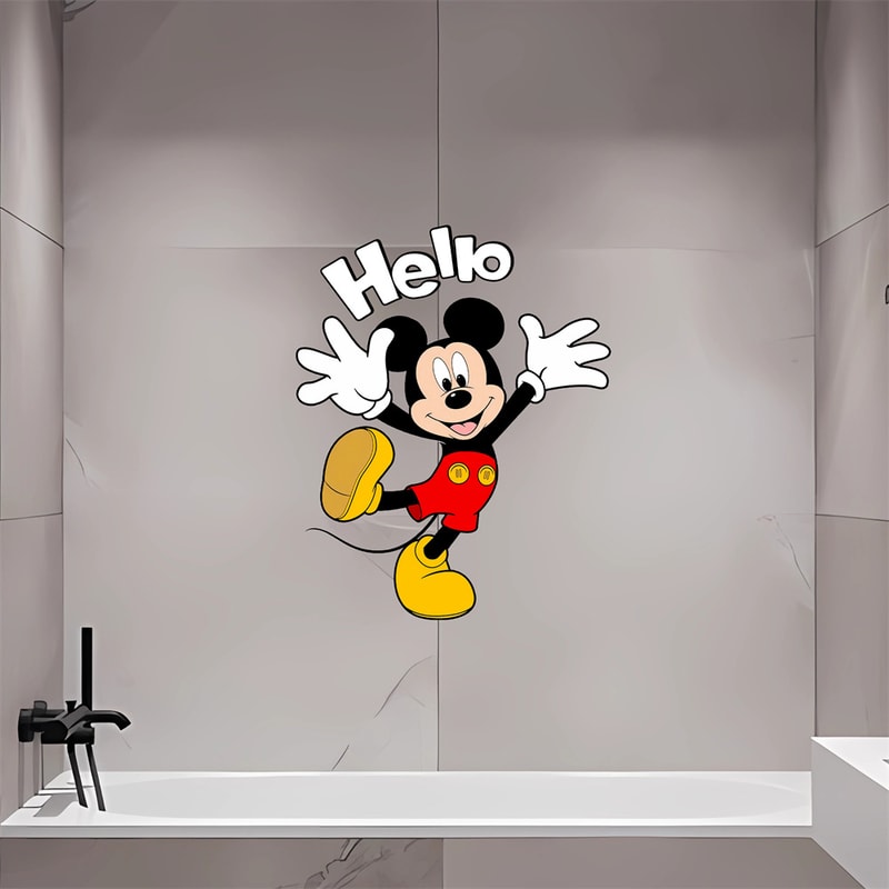 Mickey Mouse Wall Sticker, Hello Design, Themed Fun Home Decor, Use on Walls, Windows, Porches