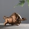 Nordic Home Decor Bull Sculpture Desk, Luxury Ceramic Retro Bronze or Red, Lucky Cattle Cow Ox Statue Figurine Toy