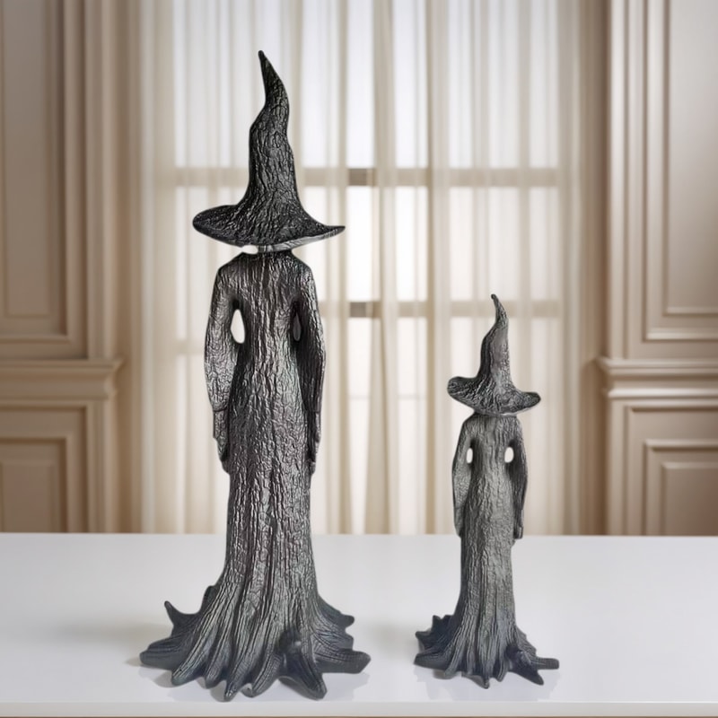 Halloween Home Desktop Decoration Spooky Atmosphere Creation GothicStyle Witch Statue Ornament Grea 1