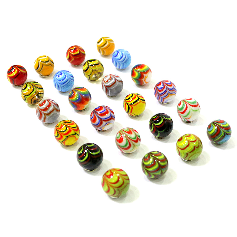 Handmade Glass Round Feather Marbles Balls, Kids Run Game Marble Solitaire, Vase Filled Fish Tank, Home Decor