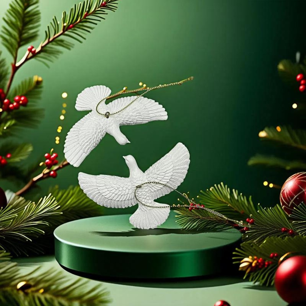 Doves Christmas Tree Ornament Friendship Doves Resin Christmas Holiday Decoration Best Gift 2