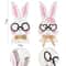 Nordic Style Home Decor, Rabbit-Shaped Ornaments, Glasses-Wearing Couple, Holiday Gift Items