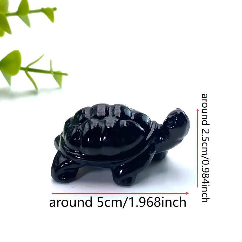 Obsidian Tortoise Carving for Home Decor, Ideal Festival Gift and Decoration