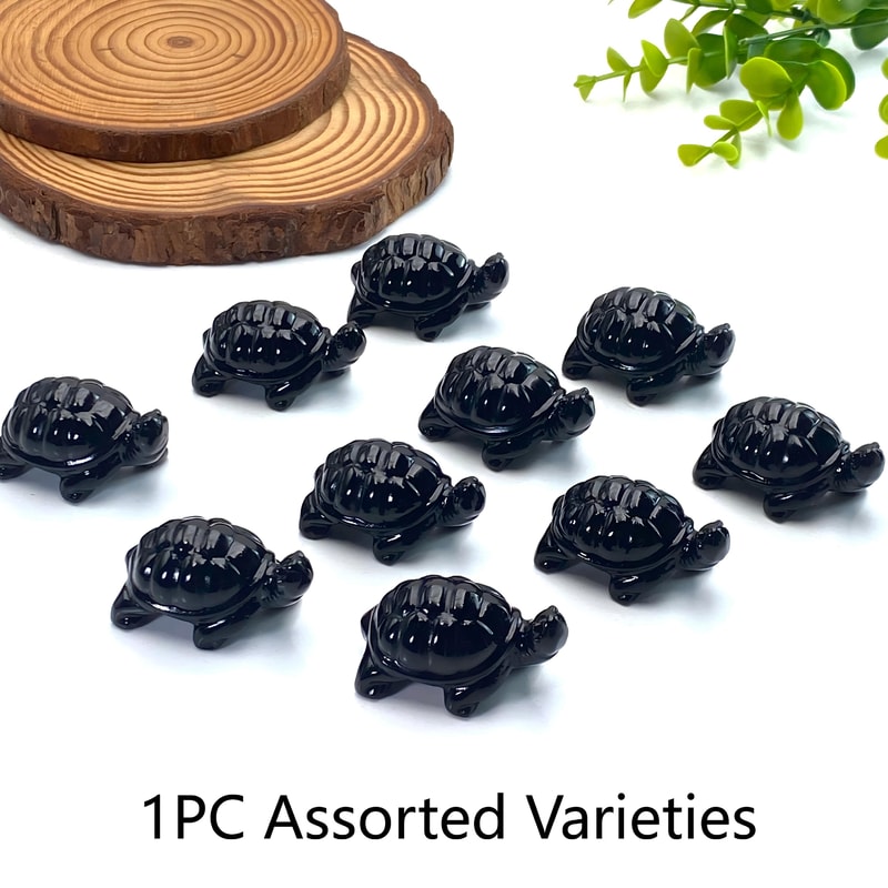 Obsidian Tortoise Carving for Home Decor, Ideal Festival Gift and Decoration