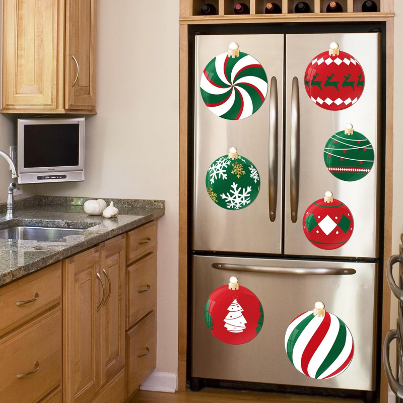 Xmas Ball Garage Door Decorations Magnets, Holiday Refrigerator Kitchen Decor