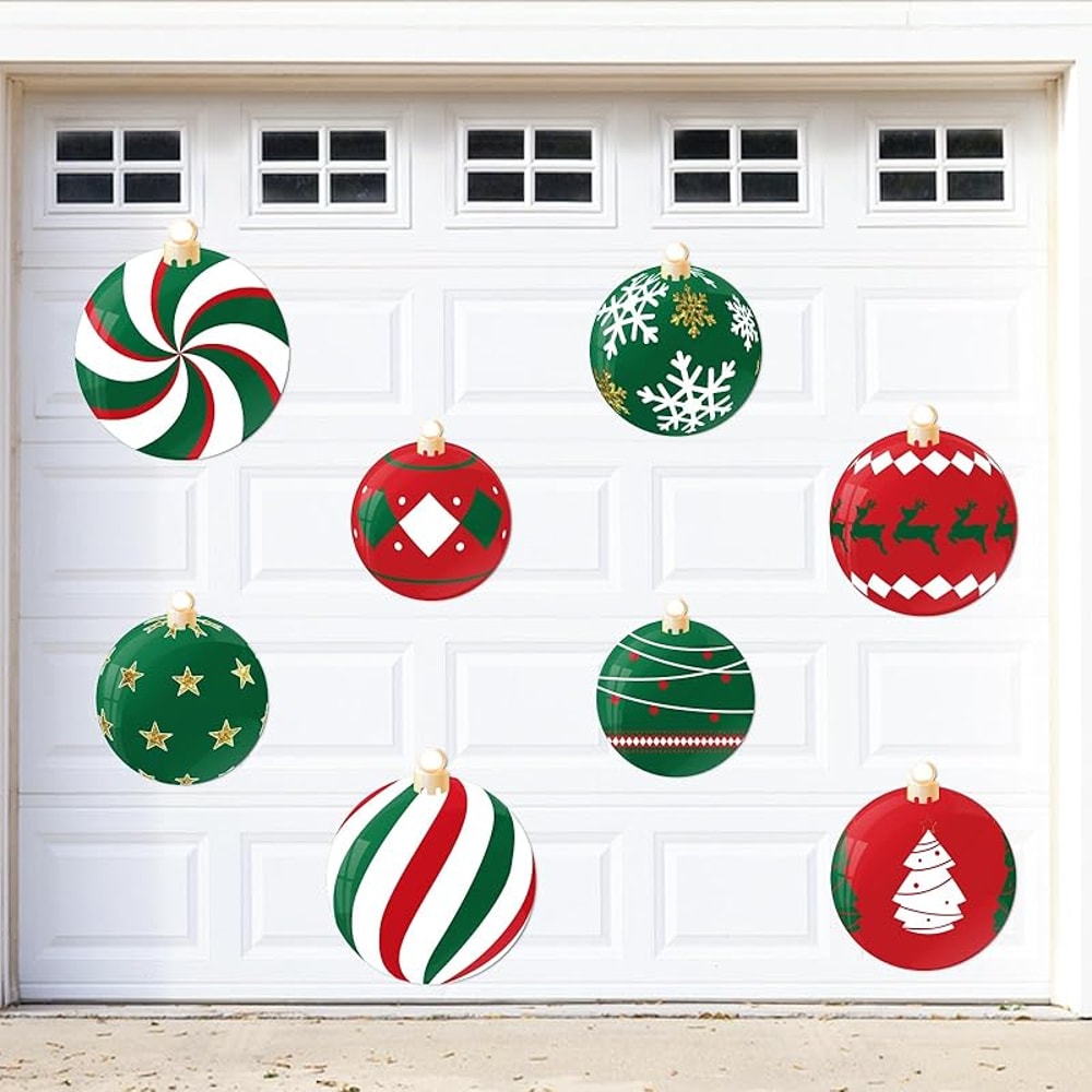 Xmas Ball Garage Door Decorations Magnets, Holiday Refrigerator Kitchen Decor