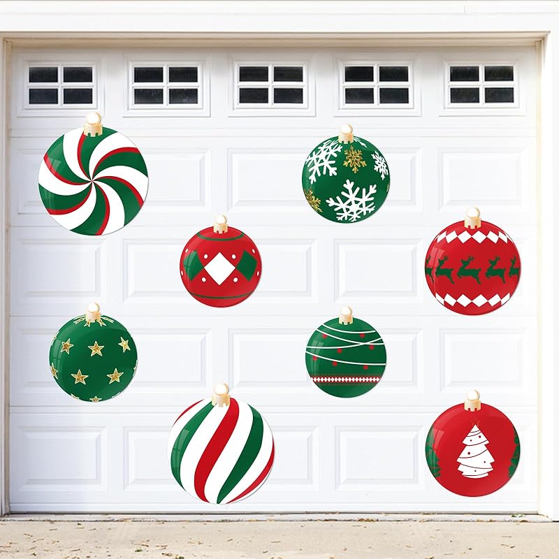 Xmas Ball Garage Door Decorations Magnets, Holiday Refrigerator Kitchen Decor