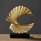 Sculpture Art Modern Resin Golden Statue for Living Room, Office Desk, Home Decor Accessories