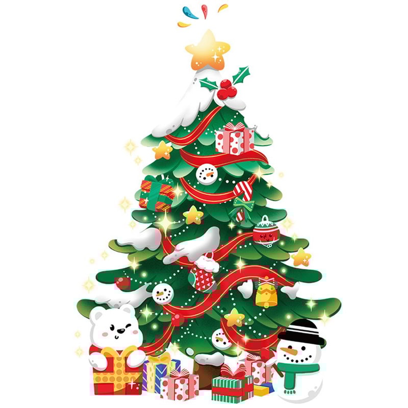 New Year Shop Christmas Decorations PVC Door Christmas Tree Wall Decals Christmas Stickers Wall Stickers Window Decals