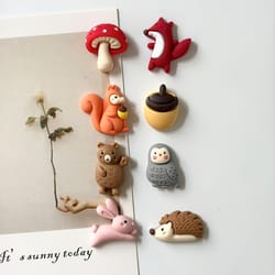 cute fox hedgehog animal refrigerator magnets resin present gift