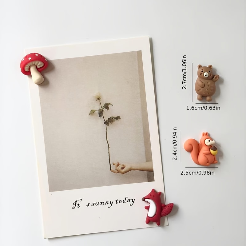 Cute Fox Hedgehog Animal Refrigerator Magnets Resin Present Gift