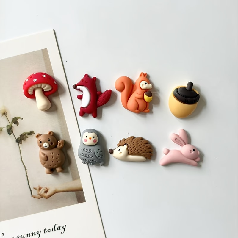 Cute Fox Hedgehog Animal Refrigerator Magnets Resin Present Gift