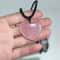 Rose Quartz Pink Crystal Pendant Love Heart Shape Natural Healing Stone Powder Crystal Necklace Jew 3