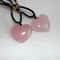 Rose Quartz Pink Crystal Pendant Love Heart Shape Natural Healing Stone Powder Crystal Necklace Jew 4