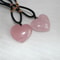 Rose Quartz Pink Crystal Pendant Love Heart Shape Natural Healing Stone Powder Crystal Necklace Jew 4