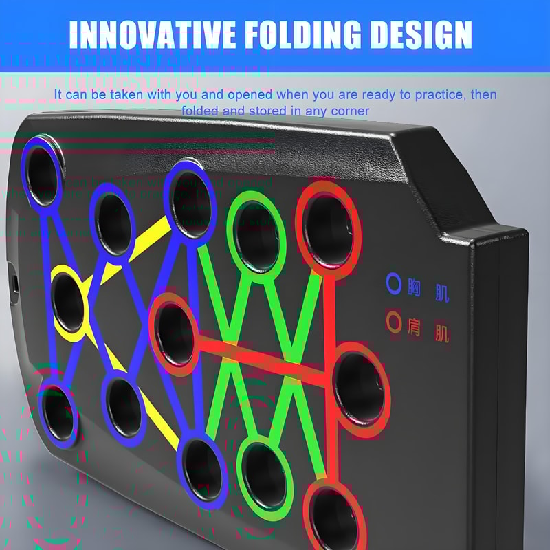 Home Gym Fitness Tool, Foldable Push Up Board, Professional Strength Training with Ergonomic Handles for Men & Women