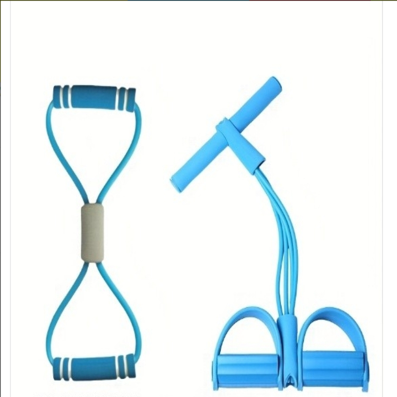 Elastic Exercise Bands with Figure & Foot Pedal for Body Stretching, Yoga, and Gym Workouts