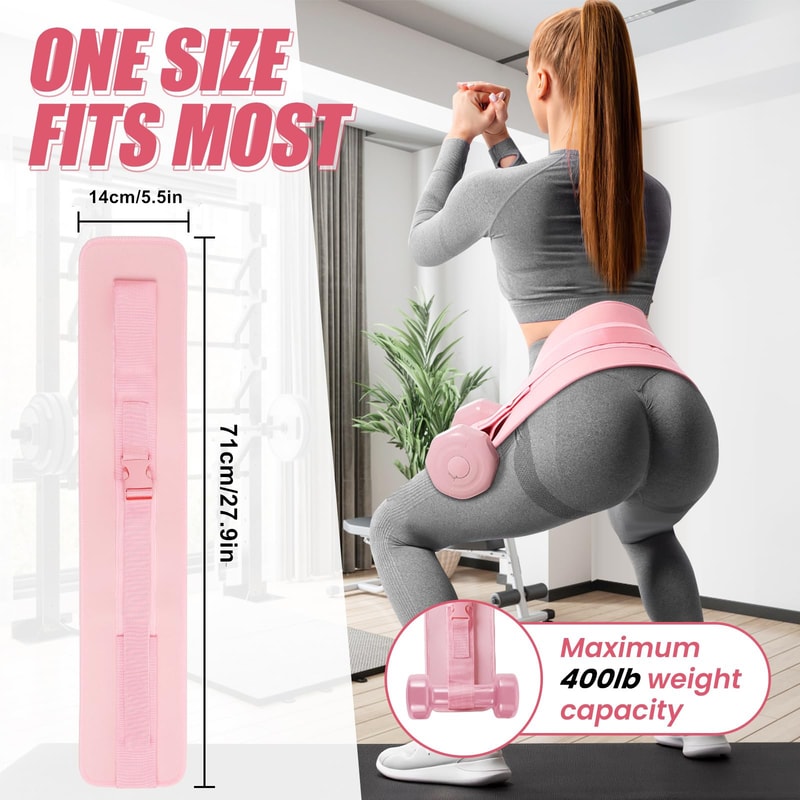 Dumbbell Hip Thrust Belt, Comfortable for Kettlebells, Plates, Exercise Thrust Belt, Thicken & Widen