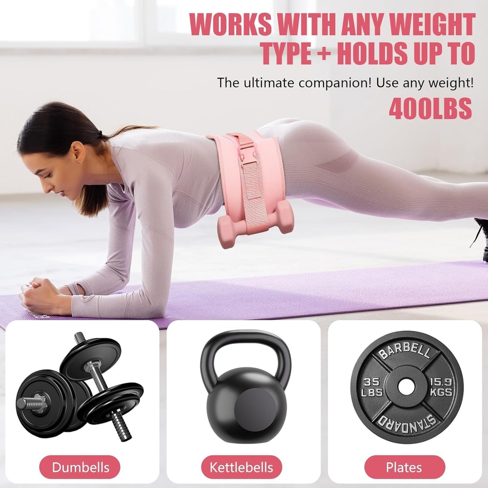 Dumbbell Hip Thrust Belt, Comfortable for Kettlebells, Plates, Exercise Thrust Belt, Thicken & Widen