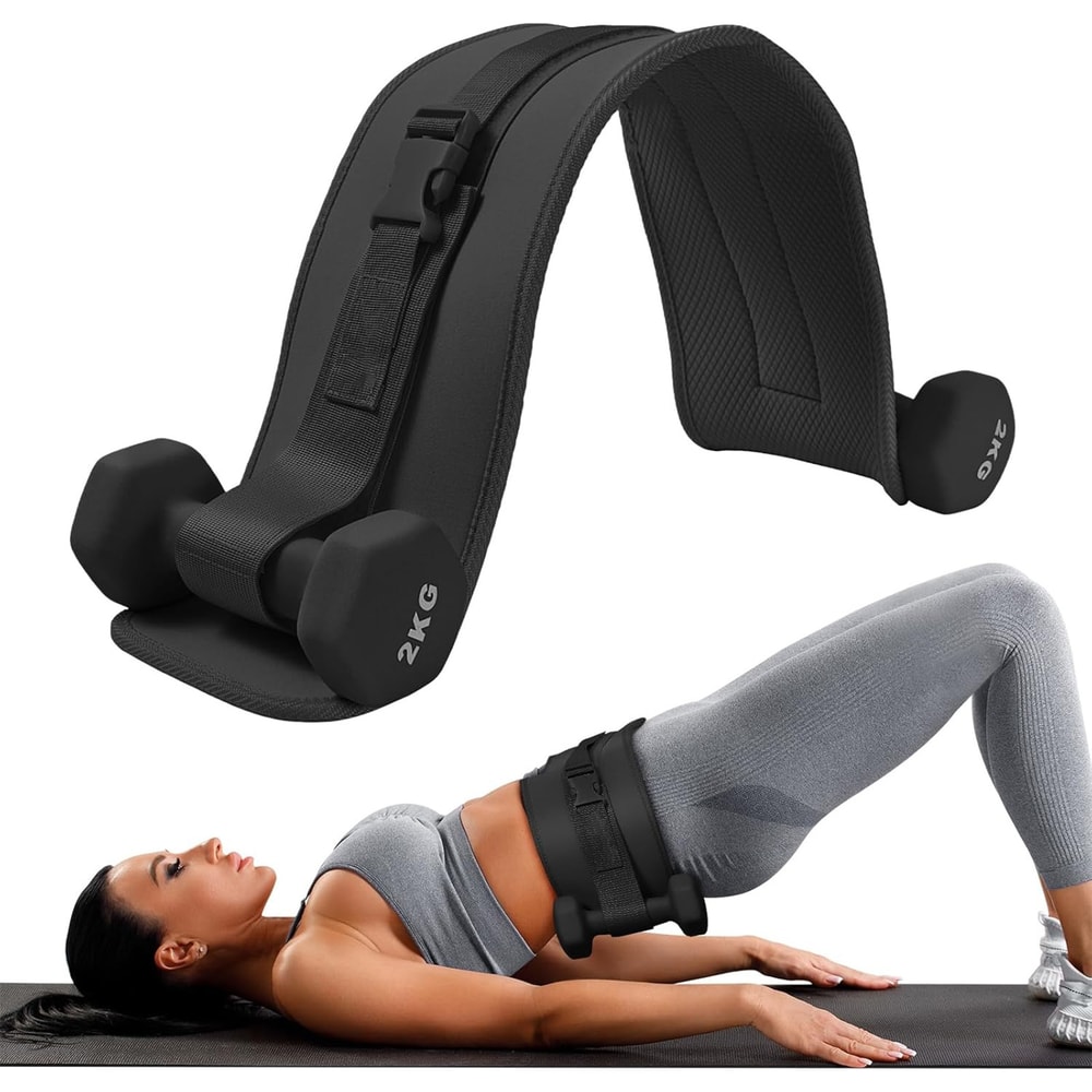 Dumbbell Hip Thrust Belt, Comfortable for Kettlebells, Plates, Exercise Thrust Belt, Thicken & Widen