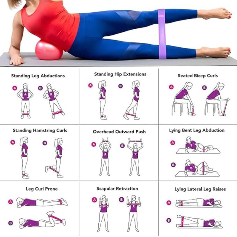 Resistance Bands For Full Body Exercise Yoga Physical Therapy Stretching 2