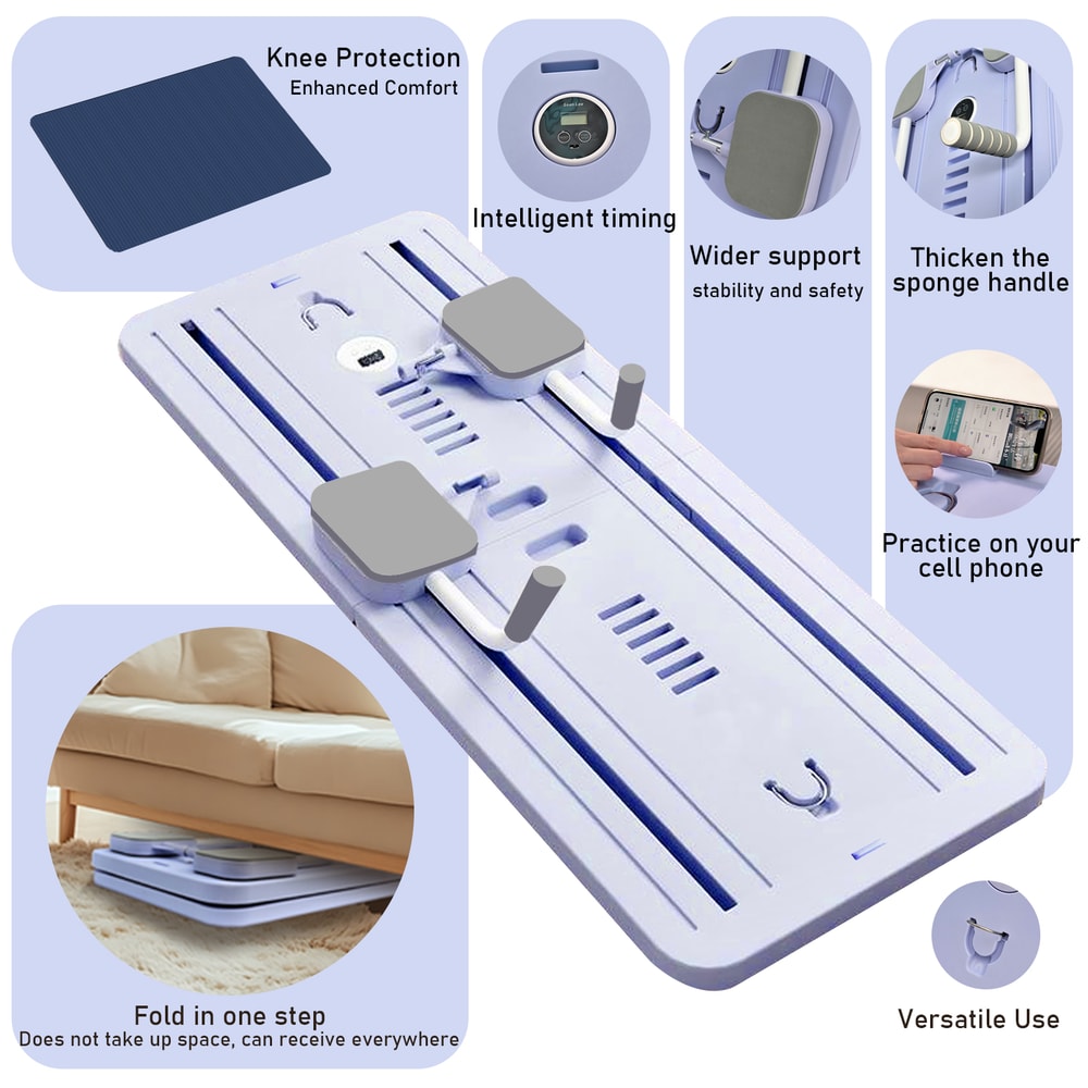 Home and Office Fitness Equipment – Multi-Functional Abdominal Exercise Board with Auto-Rebound Resistance Bands