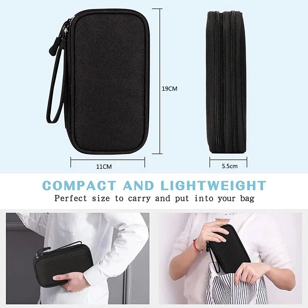 Portable Waterproof Double Layer Cable Organizer Pouch Tech Gadget Travel Case For Power Bank Charg 3