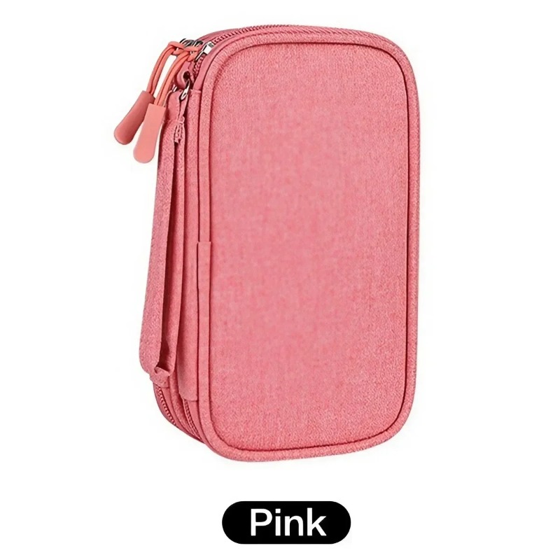 Portable Waterproof Double Layer Cable Organizer Pouch Tech Gadget Travel Case For Power Bank Charg 7