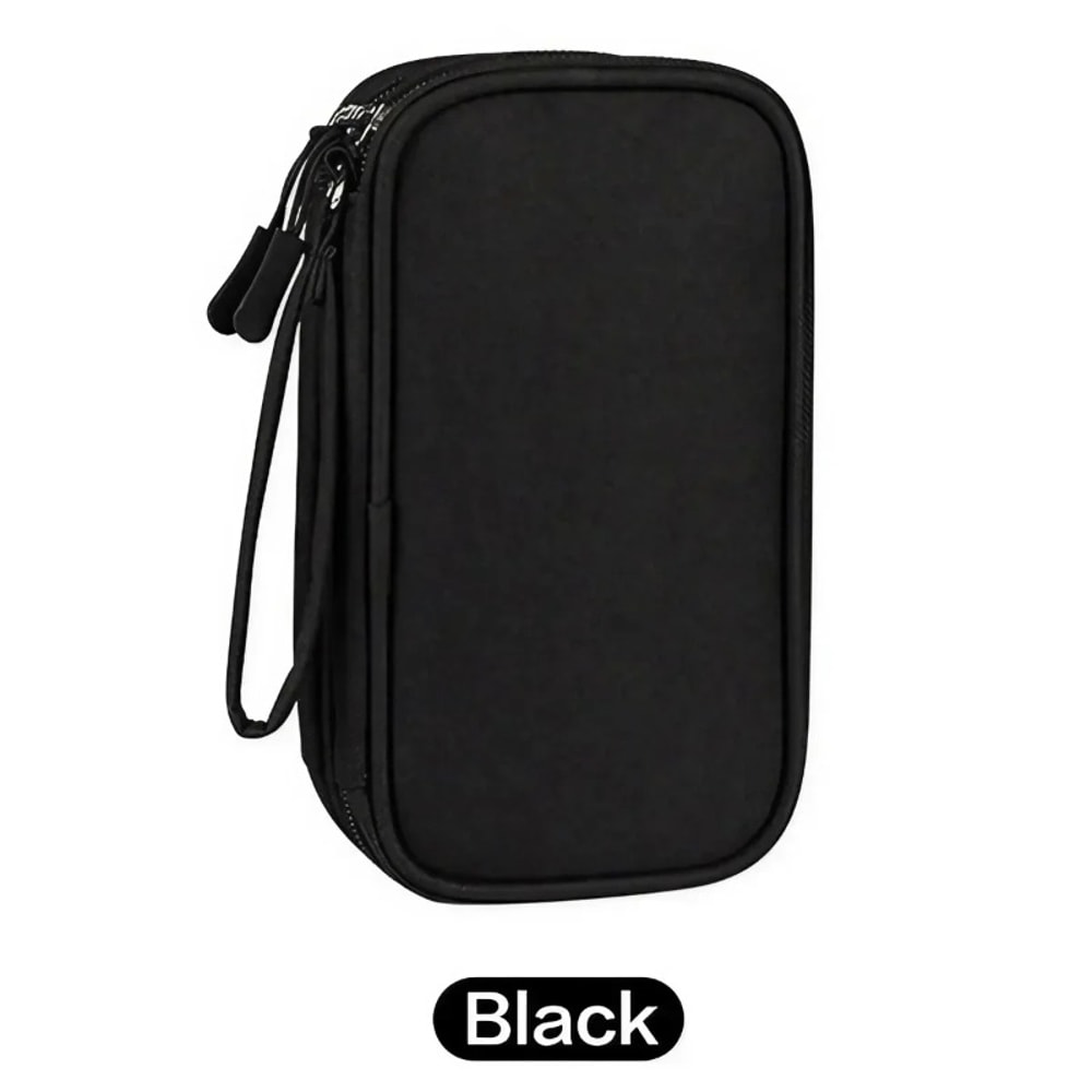 Portable Waterproof Double Layer Cable Organizer Pouch Tech Gadget Travel Case For Power Bank Charg 8