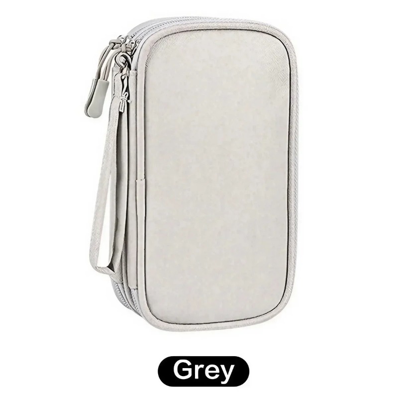 Portable Waterproof Double Layer Cable Organizer Pouch Tech Gadget Travel Case For Power Bank Charg 9