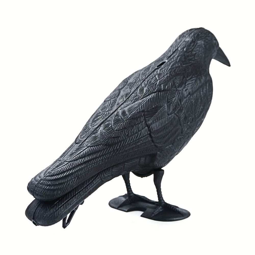 Realistic Crow Scarer Bird Decor, Lifelike Plastic Pigeon & Crow for Garden & Yard Protection