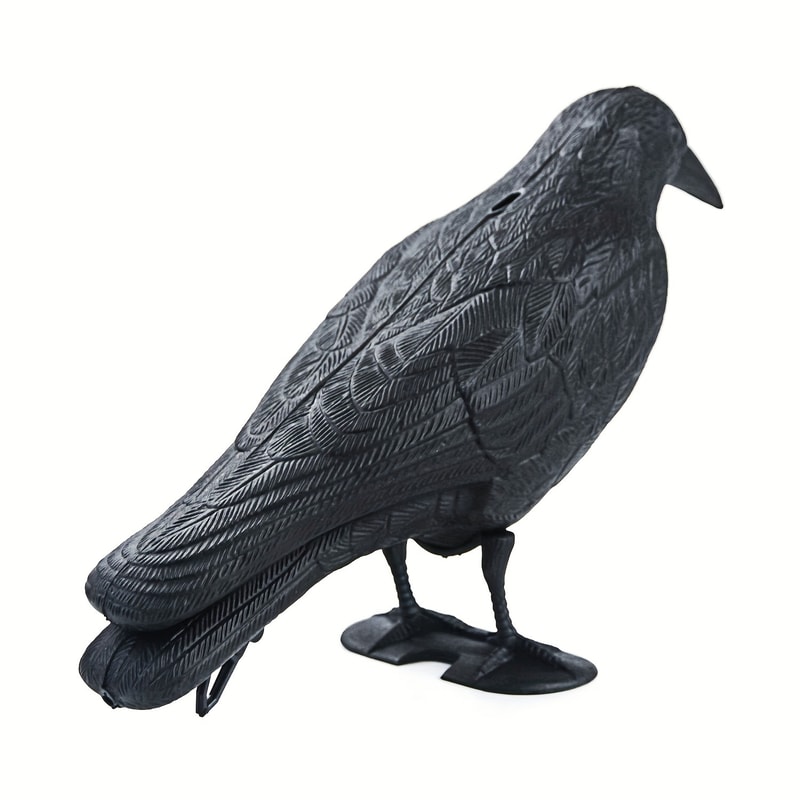Realistic Crow Scarer Bird Decor, Lifelike Plastic Pigeon & Crow for Garden & Yard Protection