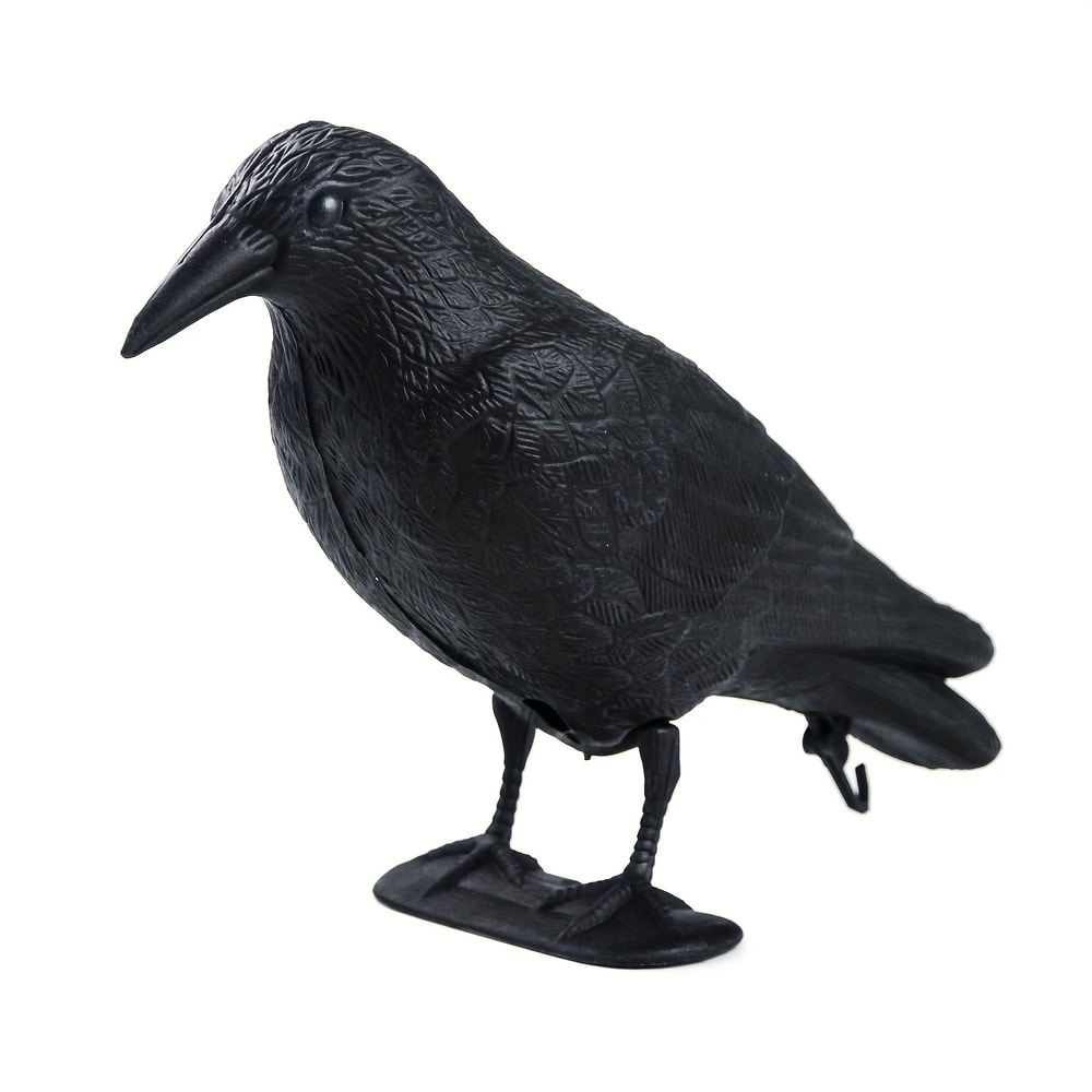 Realistic Crow Scarer Bird Decor, Lifelike Plastic Pigeon & Crow for Garden & Yard Protection