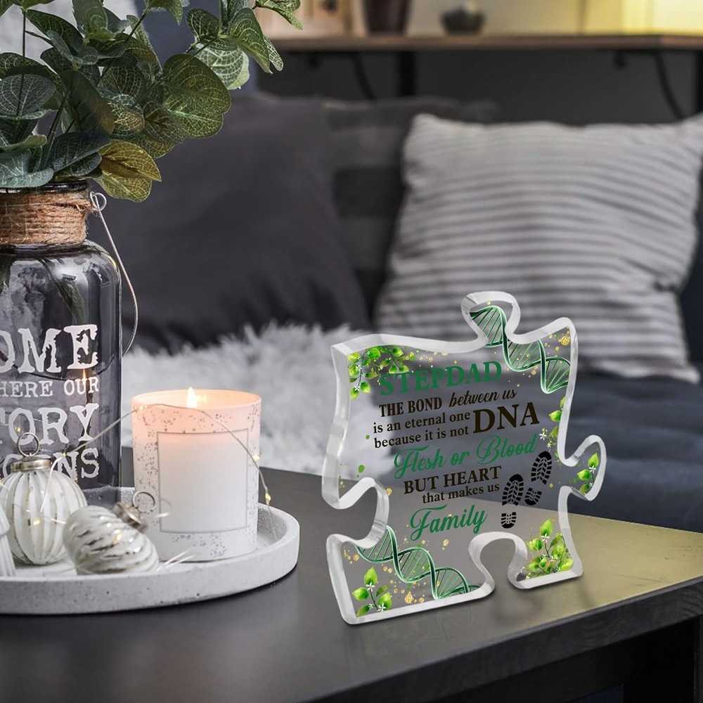 Clear Desk Decorative Sign, StepDad Gifts from Daughter Son, Gifts for Fathers Day