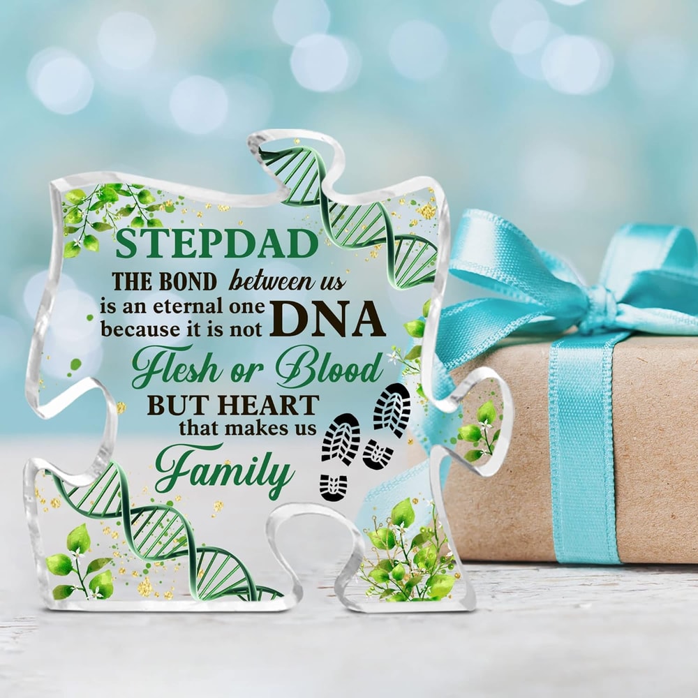 Clear Desk Decorative Sign, StepDad Gifts from Daughter Son, Gifts for Fathers Day