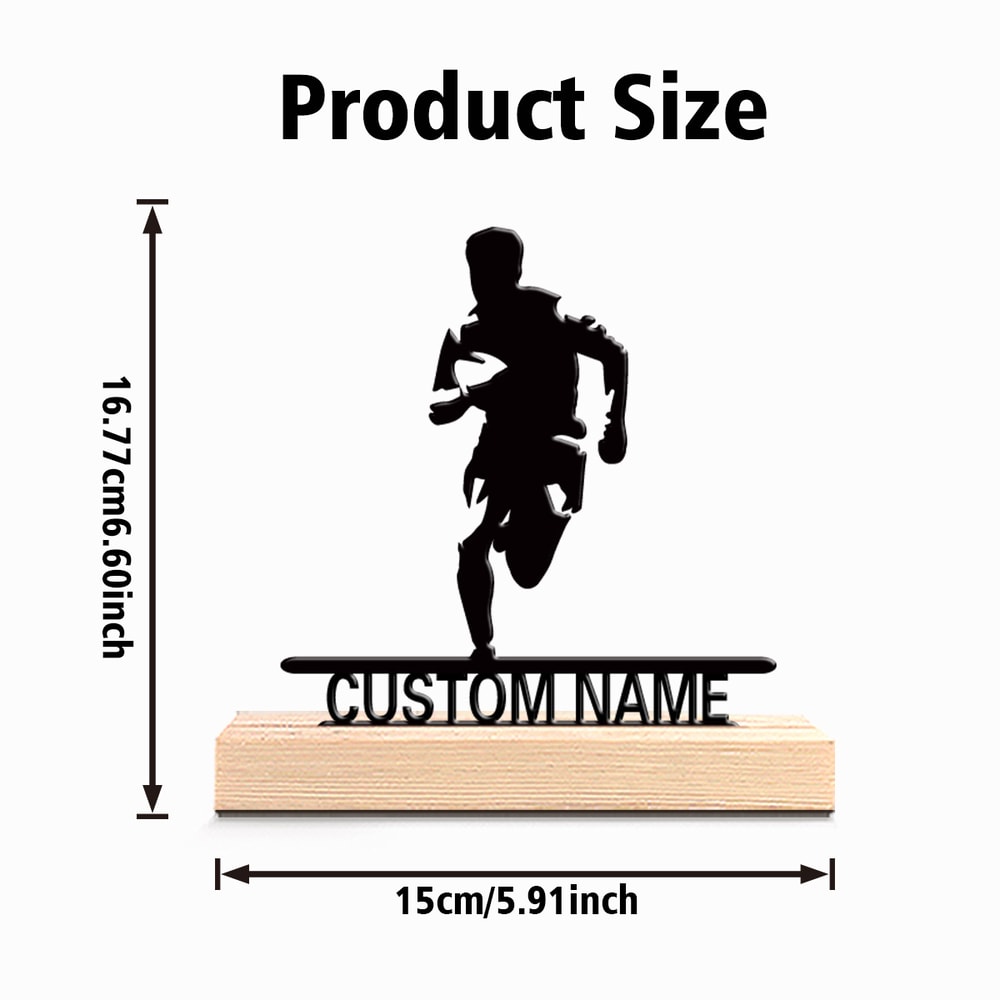 Sports Enthusiast Personalized Custom Run Metal Statues with Wooden Base, Romantic Bedroom Commemorative Gift