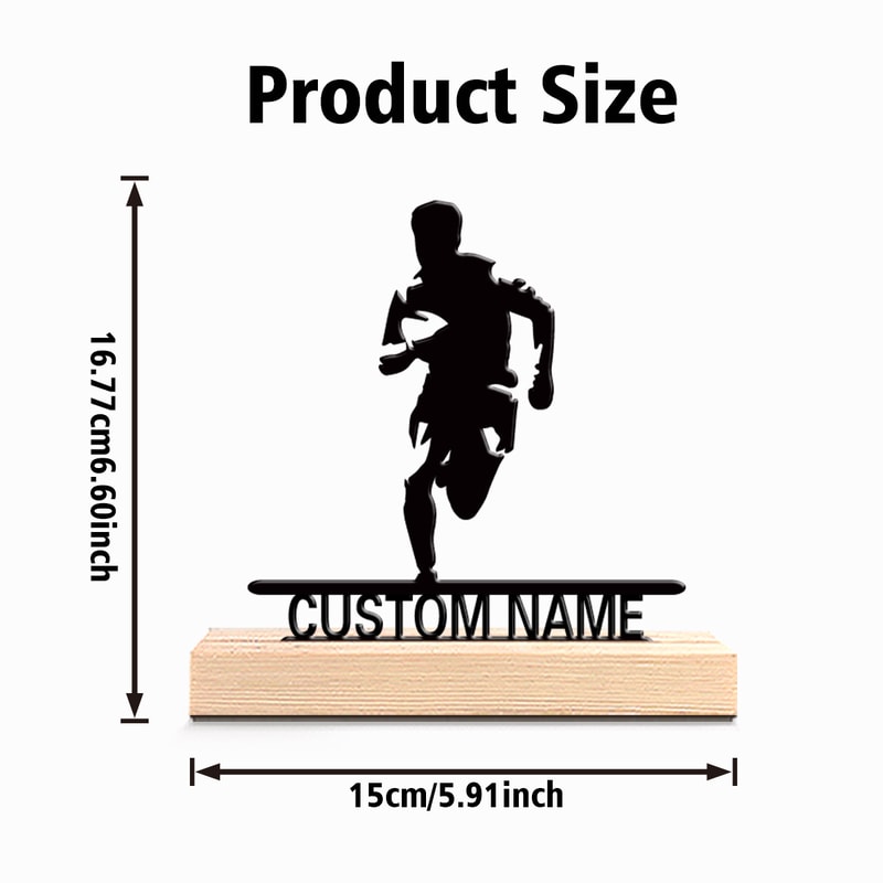 Sports Enthusiast Personalized Custom Run Metal Statues with Wooden Base, Romantic Bedroom Commemorative Gift