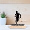 Sports Enthusiast Personalized Custom Run Metal Statues with Wooden Base, Romantic Bedroom Commemorative Gift