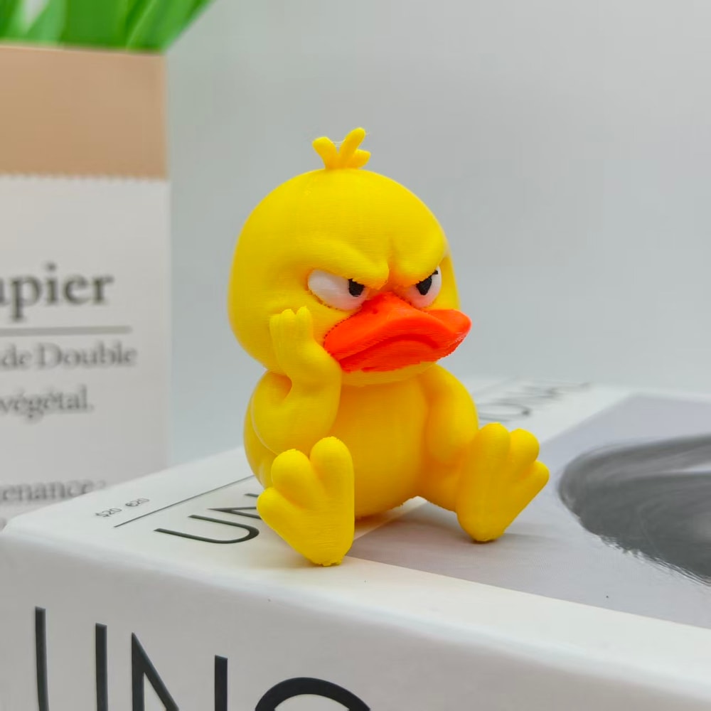Angry Yellow Duck Statue, Humorous Indoor/Outdoor Funny Duck Decoration for Home and Car