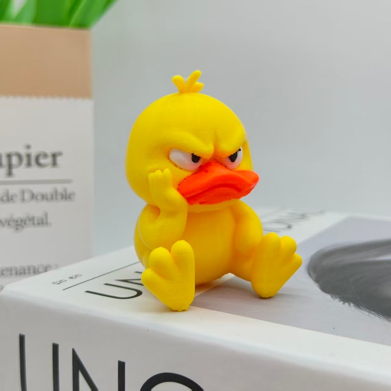 Angry Yellow Duck Statue, Humorous Indoor/Outdoor Funny Duck Decoration for Home and Car