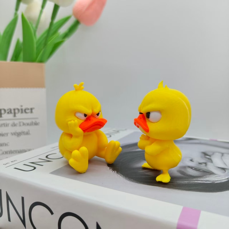 Angry Yellow Duck Statue, Humorous Indoor/Outdoor Funny Duck Decoration for Home and Car