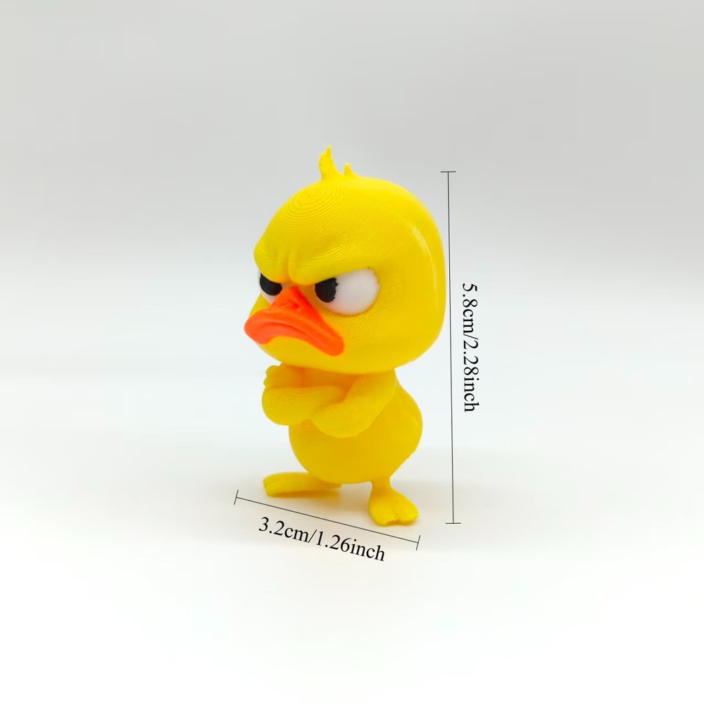 Angry Yellow Duck Statue, Humorous Indoor/Outdoor Funny Duck Decoration for Home and Car