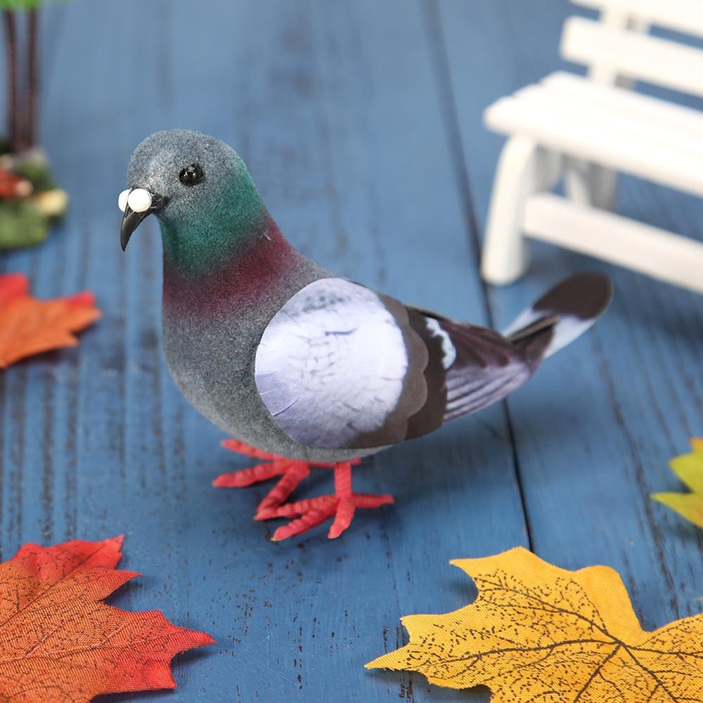 Cute Christmas Decorations, Simulation Foam Pigeon Art Crafts, Handmade Miniatures Bird Figurines